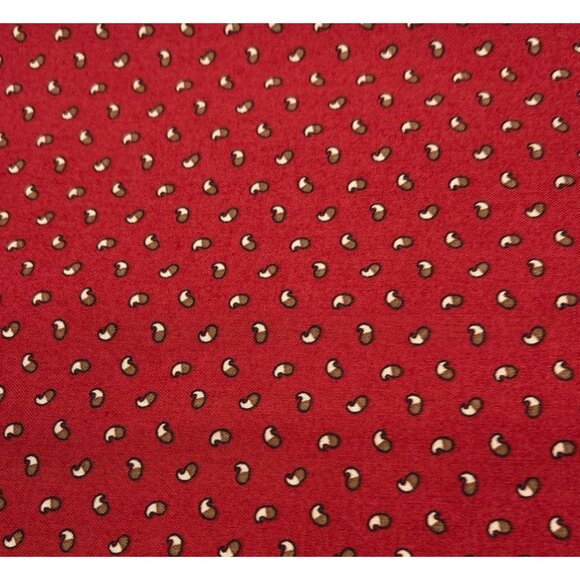 Marcus Fabrics Red Cotton Quilting Fabric 18" x 35" Brown Dashes Design 0244 - Picture 6 of 10